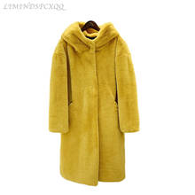 2021 Winter Coat Women Faux Rabbit Fur Coat Luxury Long Hooded Fur Jacket Loose Thick Warm Overcoat Female Plus Size Plush Coats 2024 - buy cheap