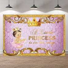 NeoBack-fondo fotográfico para decoración de fiesta de bebé, telón de princesa rosa y dorada, pancarta de fondo de diamante rosa y plateado 2024 - compra barato