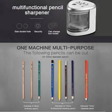 2 furos apontador de lápis automático a pilhas apontador de lápis elétrico lápis lápis de papelaria lápis rápido e afiado 2024 - compre barato