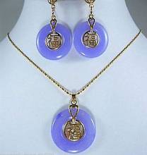 Jewelry purple  bless happiness earring & pendant set AAA style 100% Natural  Noble Fine jewe 2024 - buy cheap