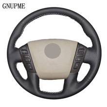 Black Genuine Leather Car Steering Wheel Cover For Nissan Patrol Armada NV Cargo NV Passenger (US) Titan Infiniti QX56 QX80 2024 - buy cheap