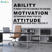 Ability Motivation Attitude Office Wall Sticker Teamwork Quote Decor Inspire Motivation Self-adhesive Word Murals YT2601 2024 - buy cheap