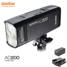 Godox ad200 ttl 2.4g hss 1/8000s bolso flash luz dupla cabeça 200ws com 2900 mah bateria de lítio strobe flash para canon nikon 2024 - compre barato