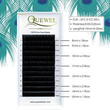 Quewel False Eyelash Extension Mixed Lash Mink Eyelash Silk Eyelash Extension Suede Matte Black Lashes Makeup Natural JBCD Curl 2024 - buy cheap