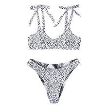 Conjunto de biquíni sexy, maiô feminino de uma peça, com gradiente e laço sexy, 2021 2024 - compre barato