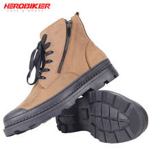 HEROBIKER 2019 New Motorcycle Boots Men Cowhide Leather Motocross Riding Boots Shoes Motorcycle Protection Botas Moto Motorbike 2024 - buy cheap