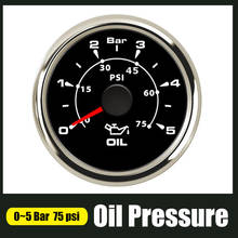 Medidor de pressão da imprensa do óleo do medidor 0-5 barra 75 psi à prova dwaterproof água 52mm para o barco do carro do motor com luz de fundo 8 cores 2024 - compre barato