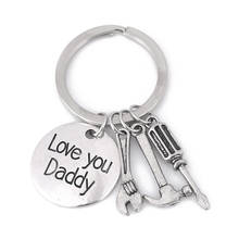 hammer Keychains screwdriver Keyring Wrench Key Holder mini tool bag ring love you daddy car Key Finder fathers day gift for dad 2024 - buy cheap