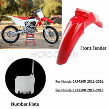 Supermoto-kit protetor de para-lamas para motocicletas, placa de identificação/proteção dianteira para honda crf250r 14-17 crf450r 13-16 2024 - compre barato