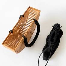 Ins Летняя женская сумка 2020 новая богемная бамбуковая тканая сумка соломенная тканая сумка полая пляжная сумка бамбуковая корзина сумка на плечо 2024 - купить недорого