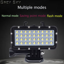 Luzes para mergulho com 36 leds, conjunto de lâmpadas de luz à prova d'água para gopro max hero 8 7 6 5 4 3 xiaomi yi 4k + lite mijia sjcam sj8, acessórios 2024 - compre barato