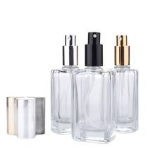 Frasco de perfume de vidro transparente 50ml, frasco recarregável romano, recipiente cosmético vazio, spray portátil, atomizador hidratante 2024 - compre barato