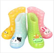 new Baby Boots Kid Rain Boots With Cartoon Printing Girls Children Rain Shoes Bow Waterproof Child Rubber Boots Infant shoe 2024 - buy cheap