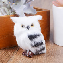 Adorno navideño de pájaro peludo para decoración del hogar, simulación de búho bonito, blanco y negro, regalo de 5x4,5x7cm 2024 - compra barato