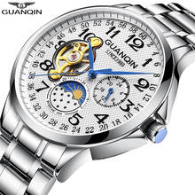 Guanqin 2019 marca de luxo relógios masculinos relógio automático à prova dwaterproof água mecânica aço inoxidável cinta relogio masculino 2024 - compre barato