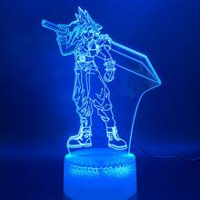 Led Night Light Final Fantasy Cloud Strife Figure Nightlight Home Decor Color Changing Birthday Gift for Kids Bedroom 3d Lamp 2024 - buy cheap