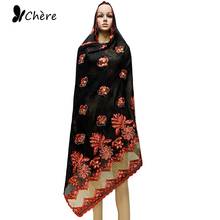Sales Scarf ! African Women Cotton Scarf Size 200*100cm Big Size Long Headscarf Splicing Embroidery Scarf BH118 2024 - buy cheap