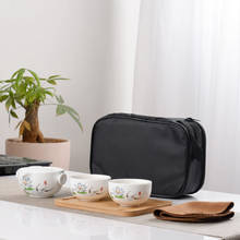 Conjunto de chá kung fu chinês personalizado, bule portátil de cerâmica, conjunto para viagem ao ar livre, copos da cerimônia de chá, presente fino 2024 - compre barato