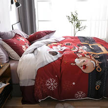 Conjunto de cama com fronha, capa de edredom com travesseiro padrão de natal para presente de festival 2024 - compre barato