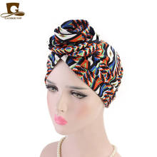 New Ethnic Chain Printed Big Flower headscarf bonnet women turban hat turbante femme musulman india hat islamic head wrap turban 2024 - buy cheap