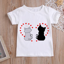 Cute Cat Elements Funny Kawaii Girl Clothes Streetwear Boys Shirts Round Neck Baby Girl Tops Cartoon Casual Kids T-shirt Fashion 2024 - buy cheap