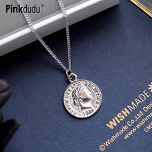 Pinkdudu Hot Sale New Gold Round Dime Coin Pendant Necklace Simple Retro Portrait Necklace for Women Jewelry Accessories PD021 2024 - buy cheap