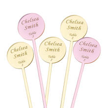 12* Personalized Drink Stirrers Custom Circle Etched Acrylic Stirrers  Swizzle Sticks Table Card Wedding Decor 2024 - buy cheap