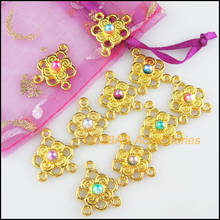 20Pcs Gold Color Flower Mixed Acrylic Heart Charms Connectors 17x20mm 2024 - buy cheap