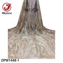 Tela de encaje africano Milylace, telas de malla de alta calidad, tela de encaje francés con cuentas a mano para vestido de novia DPW1448 2024 - compra barato