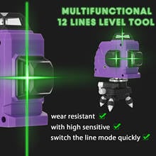 Multifunctional 3D 12 Lines Laser Level Tool Vertical Horizontal Lines with 4° Self-leveling Function 2024 - buy cheap