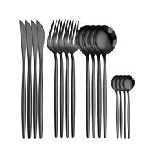 Stainless Steel Tableware Set Black Cutlery Set 16pcs Cutlery Tableware Dinner Spoon Fork Knife Kit Kitchen Dinnerware Set Black 2024 - buy cheap