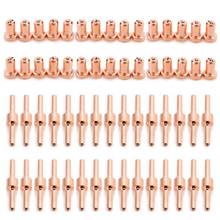 60pcs Red Copper Extended Long Plasma Cutter Tip Electrodes&Nozzles Kit  Consumable For PT31 LG40 40A Cutting Welder Torch 2024 - buy cheap