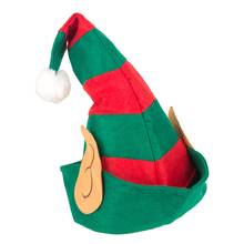 Sombrero de elfo navideño para adultos y niños, gorro de Papá Noel con diseño de rayas rojas y verdes, adornos para fiesta, accesorios para fiesta de Navidad N06 2024 - compra barato