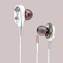 Dual Moving Coil 3.5mm Hifi Wired In-Ear Earphone Heavy Bass Stereo Earbuds Game sports earphones earphones with microphone 2024 - buy cheap