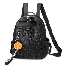 Bolsos multifuncionales para mujer, morral de piel sintética suave con remaches, a la moda, ideal para estudiantes, chicas jóvenes, novedad de 2021 2024 - compra barato