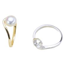 Anéis clássicos com base de anel 925 pérolas configurações de anéis com design retrátil para mulheres acessórios de anéis de pérola sem pérola 2024 - compre barato