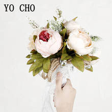 YO CHO Wedding Silk Peonies Bridesmaids Bouquet Artificial Flowers Bridal Bouquet Fake Flowers Marriage Wedding Bouquet Flowers 2024 - buy cheap