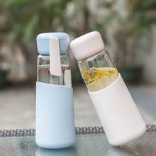 Botellas de agua creativas de Corea con cuerda de tapa, vaso de vidrio Anti-caliente para beber, regalo para adultos, 400ml 2024 - compra barato