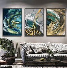 Carteles e impresiones de grupo de peces abstractos simples nórdicos, arte de pared, impresión en lienzo, pintura, imagen decorativa para sala de estar, minimalista 2024 - compra barato