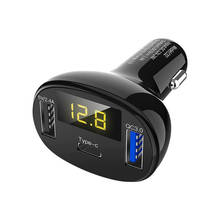 Cargador USB Dual para coche, mechero Universal de 12V/24V, 30W, QC3.0, tipo C, con pantalla LED, para camión, teléfono, tableta, DVR, cámara, GPS 2024 - compra barato