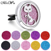 Aromatherapy Jewelry Cute Cat Car Air Diffuser Stainless Steel Vent Freshener Car Essential Oil Diffuser Perfume Necklace locket 2024 - buy cheap
