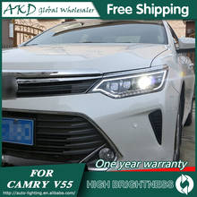 AKD-faros delanteros LED para coche Toyota Camry, luces antiniebla de estacionamiento, DRL, lente Bixenón, haz Alto y Bajo, 2014-2015 Camry V55 2024 - compra barato