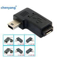 90 градусов левый и правый угловой мини USB 5pin Женский к Micro USB Мужской адаптер синхронизации данных разъем Micro USB к мини USB разъем 2024 - купить недорого