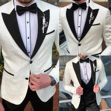 Custom Made Men's Suit 2020 Wedding Tuxedos Formal Best Man Suits Groom Wear Tuxedos 3 Pieces Suits (Jacket+Pants+vest) 2024 - buy cheap