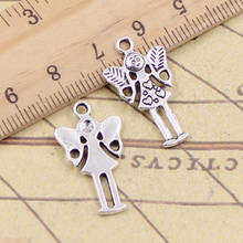 30pcs Charms Guardian Angel Girl 25x14mm Antique Silver Pendants Making DIY Handmade Tibetan Silver Finding Jewelry For Bracelet 2024 - buy cheap