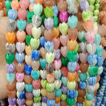 Cuentas de Coral Natural con forma de flor de Jazmín, 8x10mm, mezcla de colores, sueltas, para la fabricación de joyas, accesorios de bricolaje 2024 - compra barato