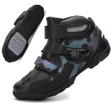 Camuflagem botas de ciclo do motor inverno sapatos de corrida de estrada para homens mulher ao ar livre sapatos de bicicleta esportes botas de moto unisex 2024 - compre barato