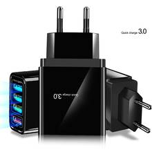 4 USB Ports Quick Charger USB3.0 Fast Charger Mobile Phone Charger Adapter USB Charger Power Adapter Wall Charger UK/US/EU Plug 2024 - buy cheap
