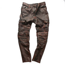 14C Rock Can Roll Genuine Cow Leather Motorcycle Rider Pants Vintage Stylish Cowhide Trousers 4 Colours 2024 - buy cheap