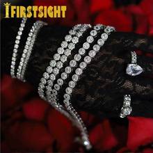 2021 New Sparking 5A CZ Charm Necklace Round Zircon Tennis Chain Choker Ice Out Bling CZ Charm Hip Hop Fashion Women Jewelry 2024 - buy cheap